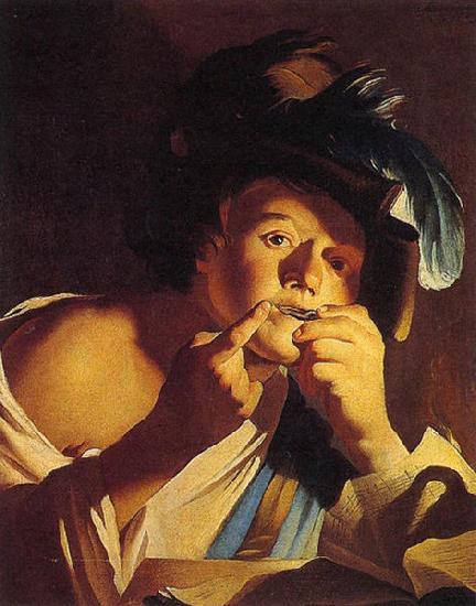 Dirck van Baburen Man Playing a Jew s Harp